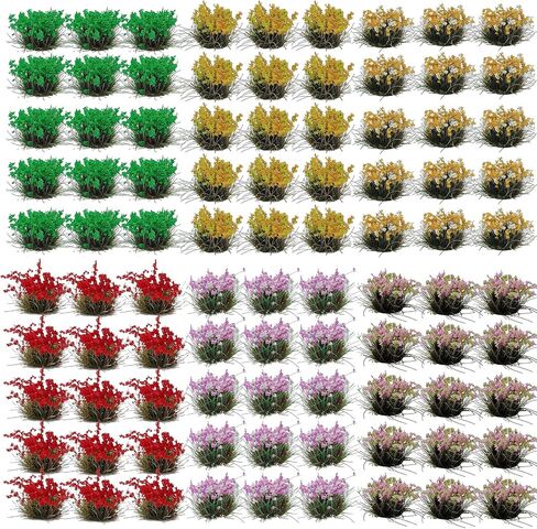 90 Pcs Colorful Static Grass Clusters for DIY Train Landscape, Railway Scenery, War Game Terrain Model Layouts in Saudi Arabia