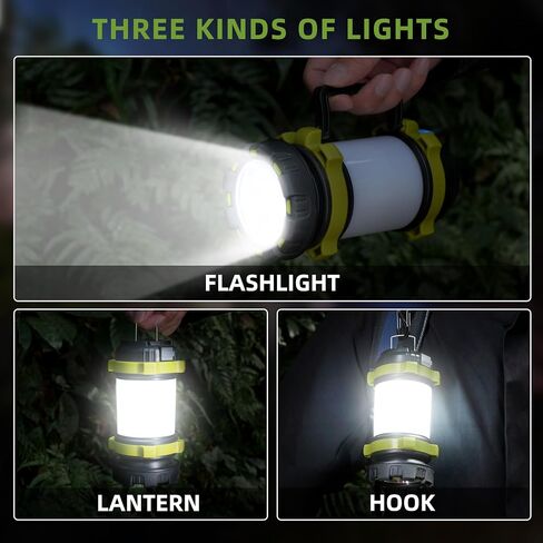 AlpsWolf Camping Flashlight, 6 Modes Camping Lantern Rechargeable LED Lantern for Power Outage, Camping Light Flashlight for Emergency, Green in Kuwait