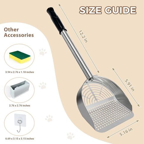 Cat Litter Scoop Deep Shovel,Detachable Long Handle Litter Scooper,Round in Saudi Arabia