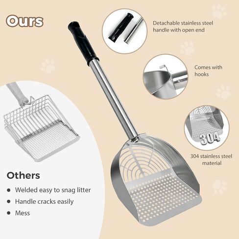 Cat Litter Scoop Deep Shovel,Detachable Long Handle Litter Scooper,Round in Saudi Arabia