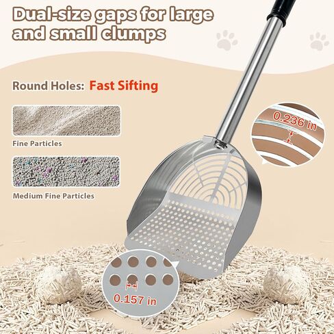 Cat Litter Scoop Deep Shovel,Detachable Long Handle Litter Scooper,Round in Saudi Arabia