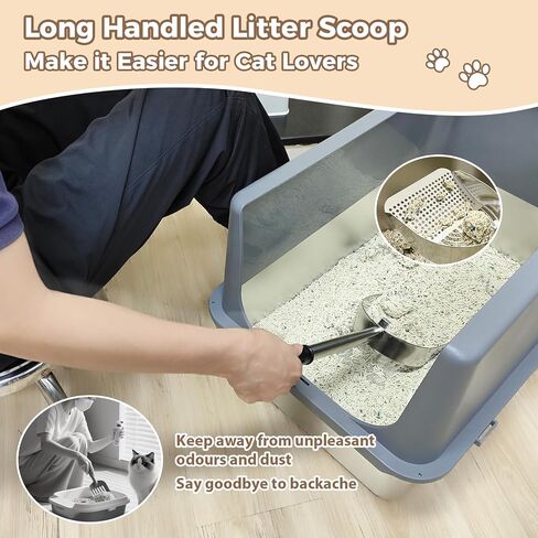 Cat Litter Scoop Deep Shovel,Detachable Long Handle Litter Scooper,Round in Saudi Arabia
