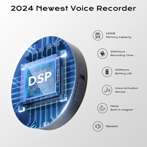 8GB Digital Voice Activated Recorder with Playback, Sound Audio Recorder with Line-in, Voice Recorder for Lectures,HD Dual Mic Tape Recording Device (Light Black) in Saudi Arabia