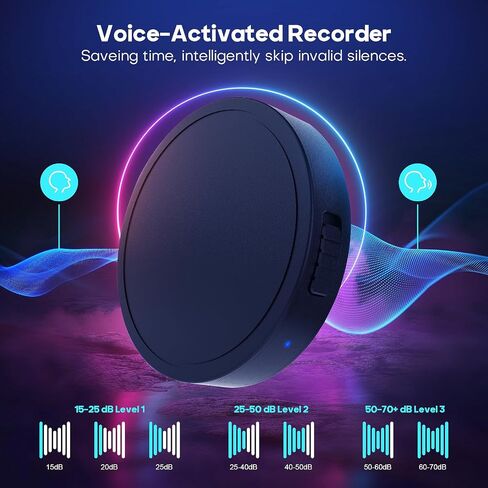 8GB Digital Voice Activated Recorder with Playback, Sound Audio Recorder with Line-in, Voice Recorder for Lectures,HD Dual Mic Tape Recording Device (Light Black) in Saudi Arabia