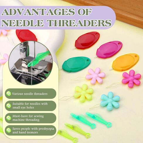 Kaqrhft Needle Threaders ، 24 PCS Needle Threader Kit لعمل الإبرة ، 4 أنواع أداة Threadle Simple مع مربع تخزين واضح للخياطة اليدوية ، آلة الخياطة ، خيط التطريز in Kuwait