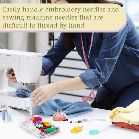 Kaqrhft Needle Threaders ، 24 PCS Needle Threader Kit لعمل الإبرة ، 4 أنواع أداة Threadle Simple مع مربع تخزين واضح للخياطة اليدوية ، آلة الخياطة ، خيط التطريز in Kuwait