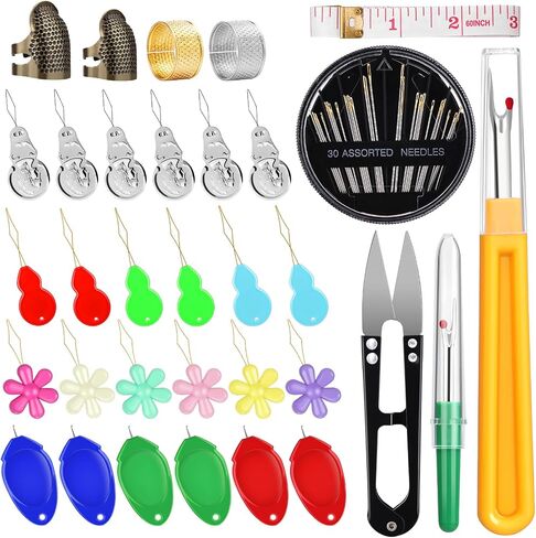 Kaqrhft Needle Threaders ، 24 PCS Needle Threader Kit لعمل الإبرة ، 4 أنواع أداة Threadle Simple مع مربع تخزين واضح للخياطة اليدوية ، آلة الخياطة ، خيط التطريز in Kuwait