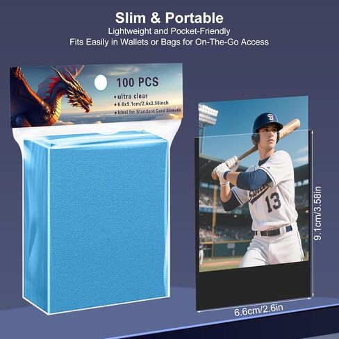 300 Collectible Trading Card Protective Sleeves, Matte Red&Black Card Protectors Japanese Size Matte Sleeves for MTG Commander, ETB, Yu-Gi-Oh! - Thick & Shuffle-Proof TCG Accessories Penny Cards in Saudi Arabia