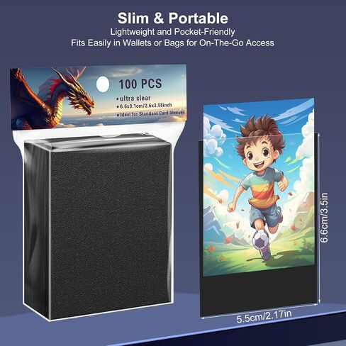 300 Collectible Trading Card Protective Sleeves, Matte Red&Black Card Protectors Japanese Size Matte Sleeves for MTG Commander, ETB, Yu-Gi-Oh! - Thick & Shuffle-Proof TCG Accessories Penny Cards in Saudi Arabia