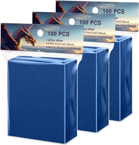 300 Collectible Trading Card Protective Sleeves, Matte Red&Black Card Protectors Japanese Size Matte Sleeves for MTG Commander, ETB, Yu-Gi-Oh! - Thick & Shuffle-Proof TCG Accessories Penny Cards in Saudi Arabia