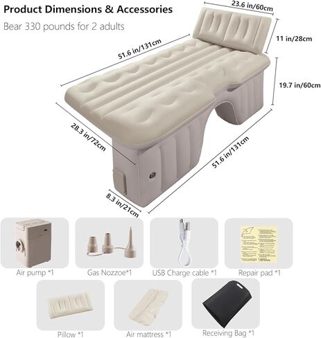BEBAS SEV SUV AIR CAR CAR STER BACK ، PVC CART Surface Air Cushion Cushion Prumber On Prumber Incluged st reclation and splation. رمادي in Kuwait