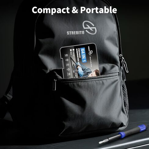 STREBITO Precision Screwdriver Set 64 in 1 Small Screwdriver Set with Torx, Triwing, Pentalobe Star, Mini Repair Tool Kit for Computer, PC, Laptop, Phone, PS5, XBOX, Switch, Eyeglasses, Electronic in Kuwait