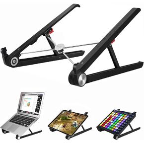 SAIJI Laptop Stand for Desk, Stable Standing Laptop Riser with Foldable Mouse Pad, Standing Computer Stand with 4 Adjustable Height Up to 20.47", MacBook Stand Fit All Laptops Under 17.3" in Kuwait