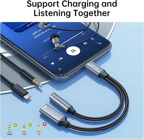 USB C إلى 3.5 ملم محول ومحول الشاحن ، 2 في 1 USB C إلى AUX Audio Audio Jack وشحن سريع كبل الدونجل المتوافق مع iPhone 16/15 Pro Max ، Galaxy S25 S24 Ultra in Saudi Arabia