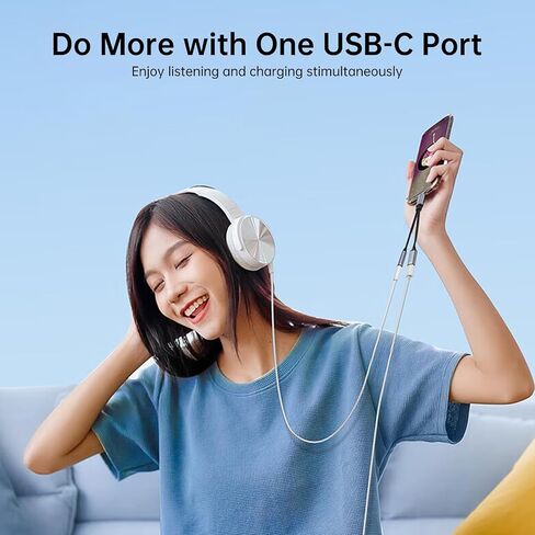 USB C إلى 3.5 ملم محول ومحول الشاحن ، 2 في 1 USB C إلى AUX Audio Audio Jack وشحن سريع كبل الدونجل المتوافق مع iPhone 16/15 Pro Max ، Galaxy S25 S24 Ultra in Saudi Arabia