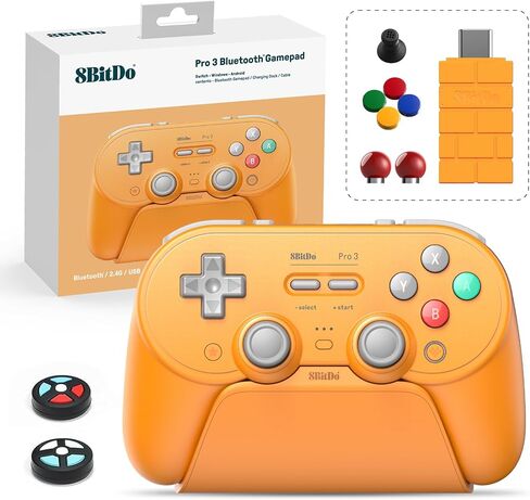 8Bitdo Pro 3 وحدة تحكم Bluetooth مع عصا التحكم TMR ، أزرار ABXY القابلة للتبديل ، أزرار الظهر المحترفين ، قفص الاتهام ، مشغلات تأثير القاعة للمحول/التبديل 2 ، Windows ، Apple ، Steamos ، Android (Purple) in Kuwait