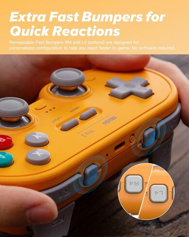 8Bitdo Pro 3 وحدة تحكم Bluetooth مع عصا التحكم TMR ، أزرار ABXY القابلة للتبديل ، أزرار الظهر المحترفين ، قفص الاتهام ، مشغلات تأثير القاعة للمحول/التبديل 2 ، Windows ، Apple ، Steamos ، Android (Purple) in Kuwait