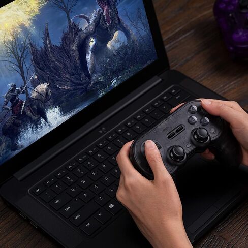 8Bitdo Pro 3 وحدة تحكم Bluetooth مع عصا التحكم TMR ، أزرار ABXY القابلة للتبديل ، أزرار الظهر المحترفين ، قفص الاتهام ، مشغلات تأثير القاعة للمحول/التبديل 2 ، Windows ، Apple ، Steamos ، Android (Purple) in Kuwait