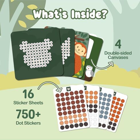 Binca Dotties Dot Art Activity Kit ، 750+ ملصقات ، أنشطة خالية من الحيوانات تحت الماء ، فن ملصق DIY DOT للأطفال الصغار ، أنشطة السفر للأطفال ، مجموعات الحرف والهدايا للبنين والبنات الذين تتراوح أعمارهم بين 4،5،6،6،7 in Kuwait
