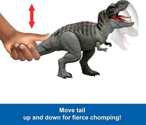 Mattel Jurassic World Rebirth Super Colossal Tyrannosaurus Rex Action Figure, T-Rex Dinosaur Toy Swallows Minis, Movie-Accurate Posable in Saudi Arabia