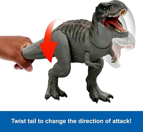 Mattel Jurassic World Rebirth Super Colossal Tyrannosaurus Rex Action Figure, T-Rex Dinosaur Toy Swallows Minis, Movie-Accurate Posable in Saudi Arabia