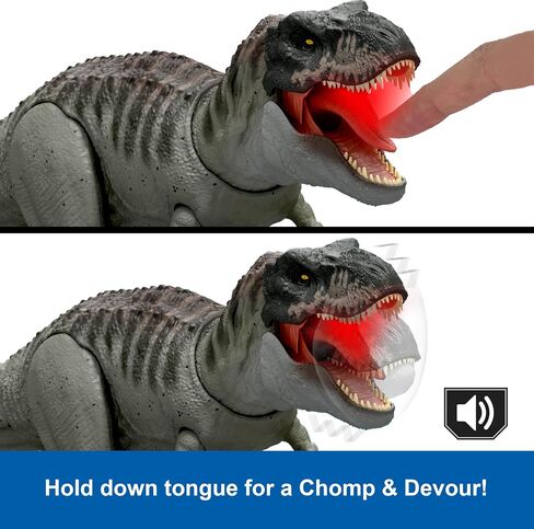 Mattel Jurassic World Rebirth Super Colossal Tyrannosaurus Rex Action Figure, T-Rex Dinosaur Toy Swallows Minis, Movie-Accurate Posable in Saudi Arabia