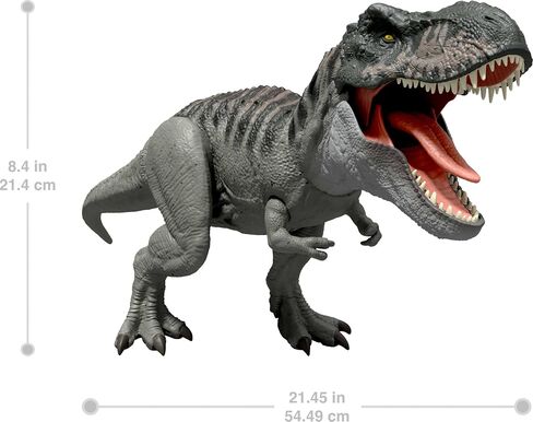 Mattel Jurassic World Rebirth Super Colossal Tyrannosaurus Rex Action Figure, T-Rex Dinosaur Toy Swallows Minis, Movie-Accurate Posable in Saudi Arabia
