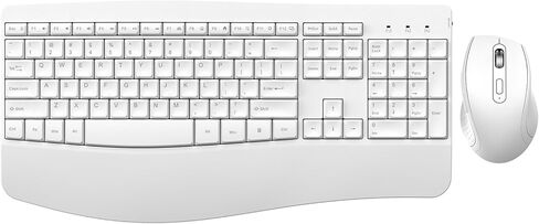 Ergonomic Keyboard and Mouse Combo - Full Size Keyboard Cordless with Palm Wrist Rest Ergonomic Mouse Wireless for Windows Computers Laptops - Light Purple (Upgrade) in Kuwait