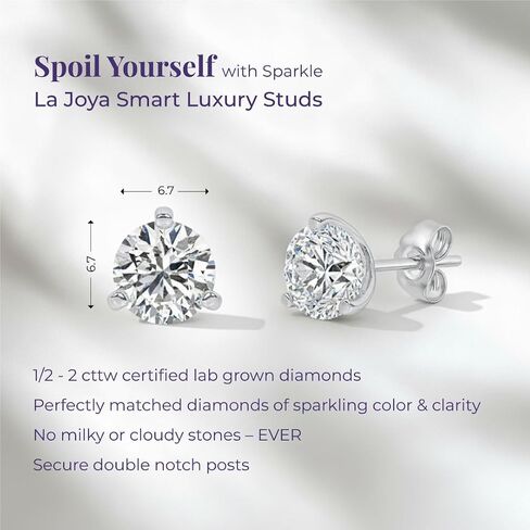 Martini Set Diamond Stud Earrings for Women | Lab Made Solid 10K White Gold Diamond Earrings | Sparkly Diamond Jewelry for Women in Kuwait