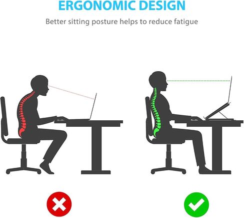 SAIJI Laptop Stand for Desk, Stable Standing Laptop Riser with Foldable Mouse Pad, Standing Computer Stand with 4 Adjustable Height Up to 20.47", MacBook Stand Fit All Laptops Under 17.3" in Saudi Arabia
