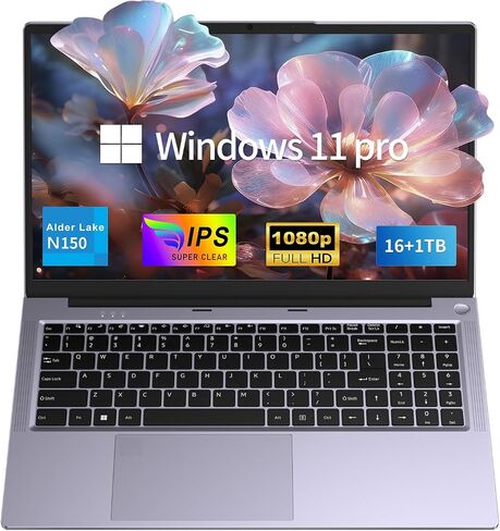 15.6" Student Laptop Business Laptop Computer Int N150 12th Gen Quad-Core up to 3.6 GHz 16GB RAM 512 GB SSD IPS＋FHD Display Webcam2025Win11 6000mAh Battery Cheap Laptops for Office Study Everyday Use in Saudi Arabia