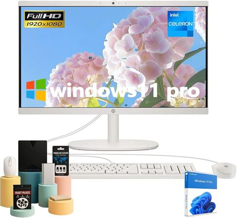 HP 21.5 "FHD All-in-One PC Desktop PC | Intel Celeron J4025 Processor | الماوس السلكي ولوحة المفاتيح | Type-C | in Saudi Arabia