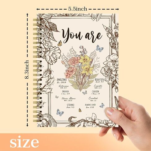 يقول الله أنك دفتر حلزوني جميل ، دفتر Butterfly Notebook Christian Journal ، Gifts Christian for Women ، أجهزة الكمبيوتر المحمولة للكتاب المقدس لأخذ الملاحظات ، محكم الكلية في دفتر الحلزوني 5.5 × 8.3 in Saudi Arabia