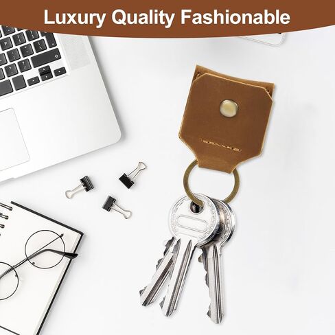 Jack&Chris Genuine Leather SD Card Holder Keychain, Anti-Shock Anti-Dust SD Card Case, Portable Camera Accessories for SD CF CFexpress Micro SD Nano SIM and Micro SIM Cards, Red Brown 2 PACKS in Kuwait