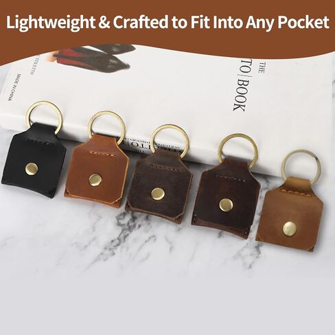 Jack&Chris Genuine Leather SD Card Holder Keychain, Anti-Shock Anti-Dust SD Card Case, Portable Camera Accessories for SD CF CFexpress Micro SD Nano SIM and Micro SIM Cards, Red Brown 2 PACKS in Kuwait