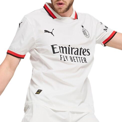 PUMA MENS AC MILAN AWARE COLLARED SHORT SLEEVE JERSEY COOMS CLEATS - WHITE - SIZE L in Saudi Arabia