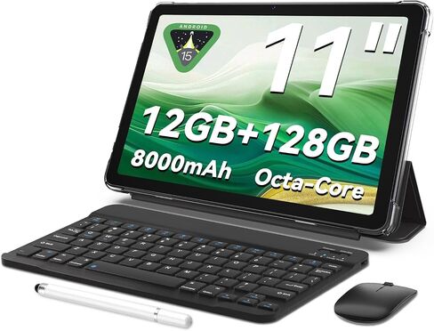 جهاز لوحي 11 بوصة Android 15 أقراص | ثماني النواة | 12 جيجابايت ذاكرة الوصول العشوائي+128GB ROM | 8000mAh tablet مع لوحة المفاتيح | الماوس | حالة | فرقة مزدوجة wifi | BT 5.0 | GPS | 13 ميجابكسل كاميرا مزدوجة in Saudi Arabia