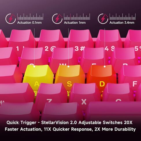 ACE 68 60% Mechanical Gaming Keyboard Wired Rapid Trigger Hall Effect Keyboard Magnetic Switch Hyper-Fast Adjustable Actuation, 8000Hz, Hot Swap RGB PC MAC Laptop (White Topographic TTC Uranus) in Kuwait