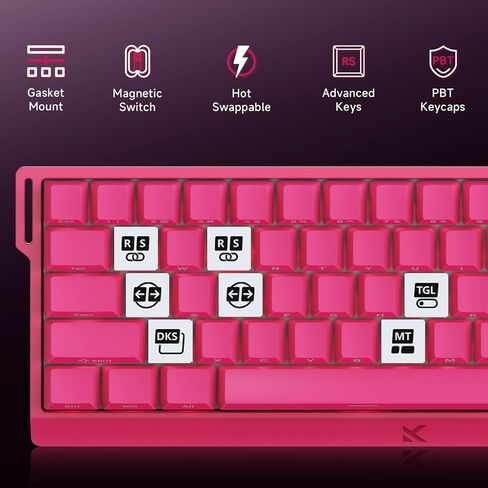 ACE 68 60% Mechanical Gaming Keyboard Wired Rapid Trigger Hall Effect Keyboard Magnetic Switch Hyper-Fast Adjustable Actuation, 8000Hz, Hot Swap RGB PC MAC Laptop (White Topographic TTC Uranus) in Kuwait