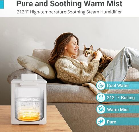 Livatro 4L Top Fill Humidifiers for Bedroom Large Room Nursery, Cool Mist Humidifier With Ultrasonic Quiet, Auto Shut-off and Easy to Clean, Last up to 40 Hours, White in Saudi Arabia