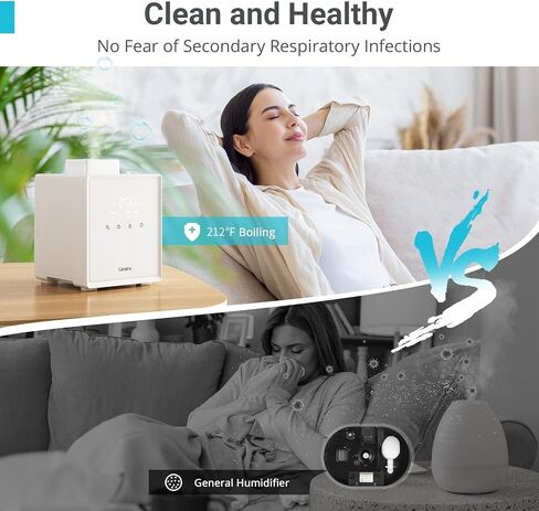 Livatro 4L Top Fill Humidifiers for Bedroom Large Room Nursery, Cool Mist Humidifier With Ultrasonic Quiet, Auto Shut-off and Easy to Clean, Last up to 40 Hours, White in Saudi Arabia