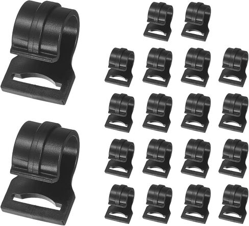 0.47in مقاطع عمود خيمة [20pcs] - استخدام المشبك على شكل C للخيام والمظلة أعمدة المظلات - [بوم بلاستيك] مقاطع مرفق القطب المربع مشبك حزام الحزام in Saudi Arabia