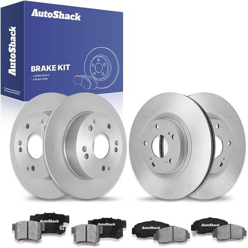 AutoShack Brake Kit Replacement for 2003-2007 Honda Accord 2.4L 3.0L V6 FWD Front Rear Drilled & Slotted E-Coated Disc Brake Rotors Ceramic Brakes Pads SCD787PR41259 in Saudi Arabia