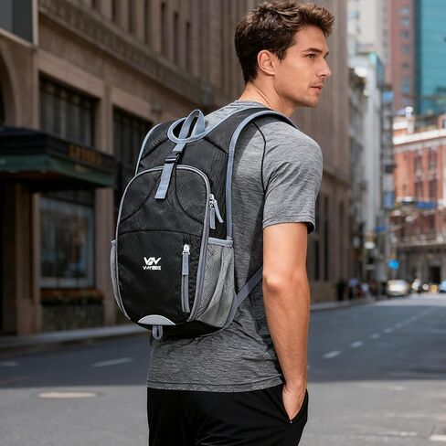 15L Hiking Backpack - Small Lightweight Packable Daypack Travel Outdoor Foldable Shoulder Bag Camping Hiking Backpack for Women Men - Black in Saudi Arabia