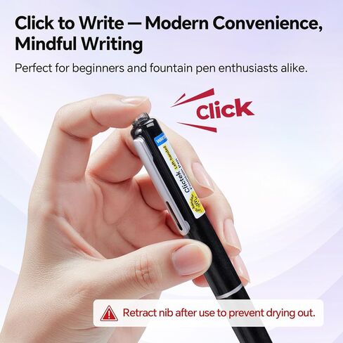 Writech Left Hideed Pens: مجموعة حبر أسود قابلة للسحب على غرار NIB تتضمن 5 خراطيش حبر الكتابة بسلاسة لخطوط الخطوط الوظيفية in Kuwait