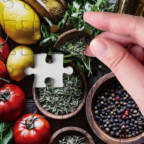 Spices on Spoon 1000 Piece Vintage Spoon Jigsaw Puzzles, Funny All Sorts of World Spices Collage Puzzles for Adults in Saudi Arabia