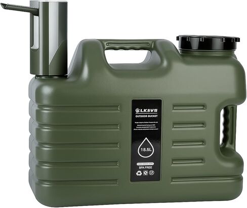 5 Gallon Water Jug with Foldable Auto Pump, BPA-Free Leak-Proof Camping Water Container Spigot, Type-C Rechargeable, Portable Water Dispenser Tank for Hiking, Outdoors & Emergency Water Storage in Kuwait