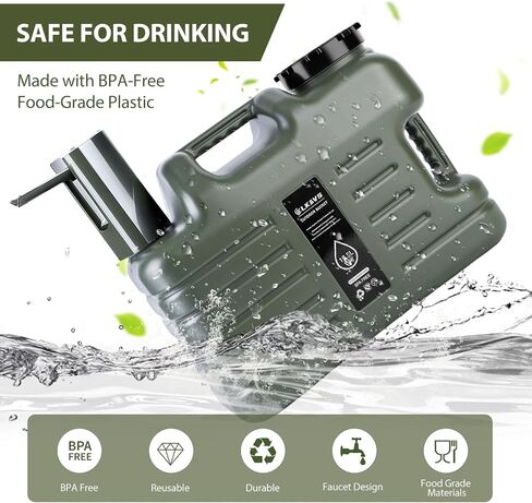 5 Gallon Water Jug with Foldable Auto Pump, BPA-Free Leak-Proof Camping Water Container Spigot, Type-C Rechargeable, Portable Water Dispenser Tank for Hiking, Outdoors & Emergency Water Storage in Kuwait
