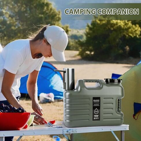 5 Gallon Water Jug with Foldable Auto Pump, BPA-Free Leak-Proof Camping Water Container Spigot, Type-C Rechargeable, Portable Water Dispenser Tank for Hiking, Outdoors & Emergency Water Storage in Kuwait