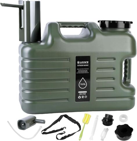 5 Gallon Water Jug with Foldable Auto Pump, BPA-Free Leak-Proof Camping Water Container Spigot, Type-C Rechargeable, Portable Water Dispenser Tank for Hiking, Outdoors & Emergency Water Storage in Kuwait